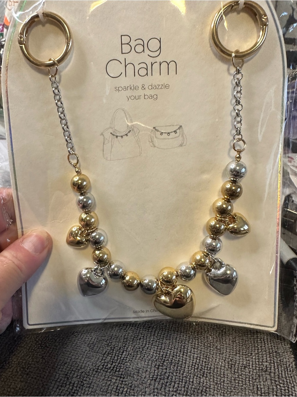 Two-Tone Gold & Silver Heart Charm Necklace - Women Jewelry